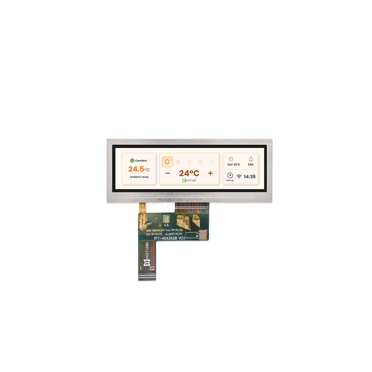 4.0-inch Bar Display 480x128 NV3041A Controller High Brihgtness LCD